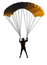 Floating parachute illustration